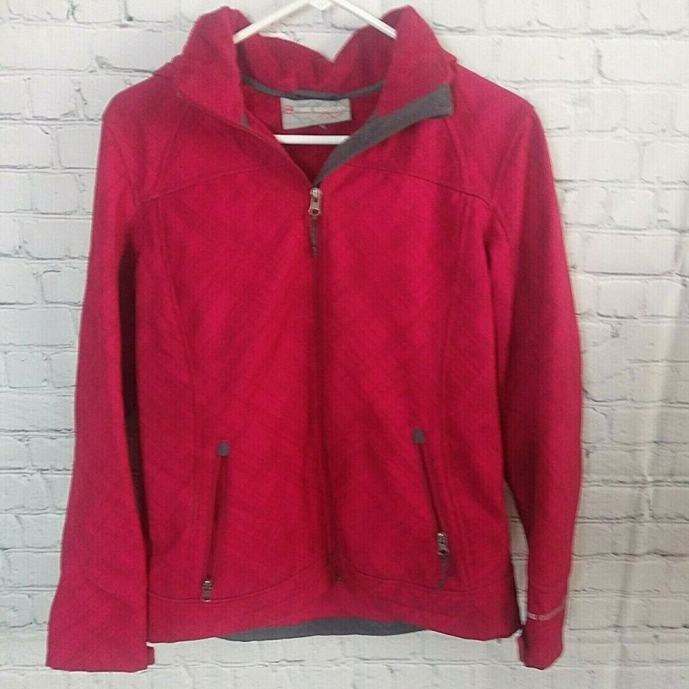 Womens Red Free Country Rain Wind Hooded Lined M